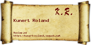 Kunert Roland névjegykártya